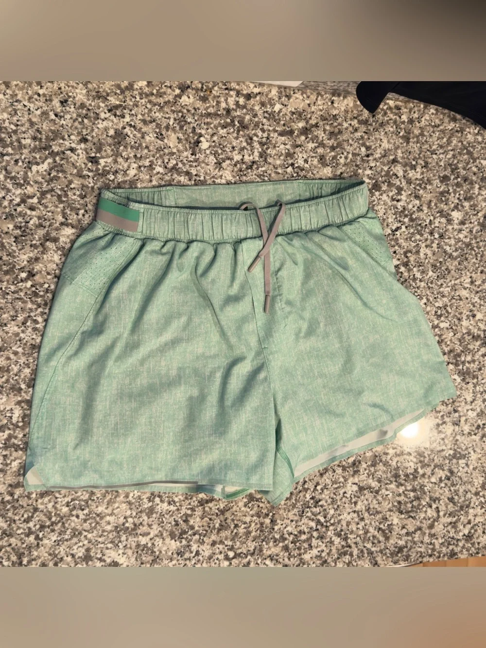 lululemon athletica Men’s Mint Green Athletic Surge Shorts